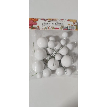 Pasta süsleme topları beyaz