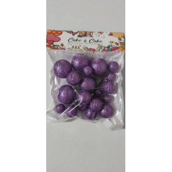 Pasta süsleme topları mor simli