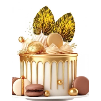 Pasta Üstü Çubuklu Dekor Yaprak 2 li