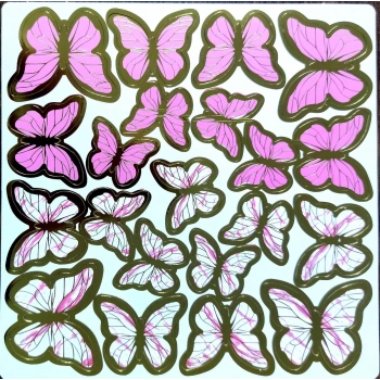 Pembe Dekoratif Kelebek 1 sayfa
