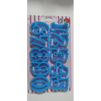 Plastik Rakam kesici 8 cm 1 pakette 10 adet rakam vardır