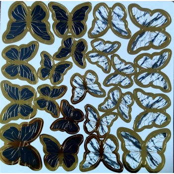 Siyah Dekoratif Kelebek 1 sayfa