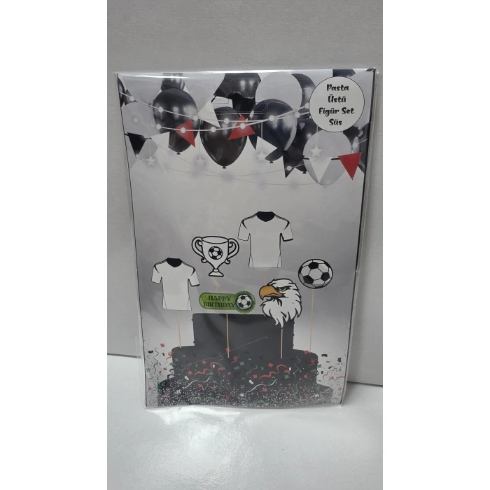 Beşiktaş Temalı Pasta Üstü Süs