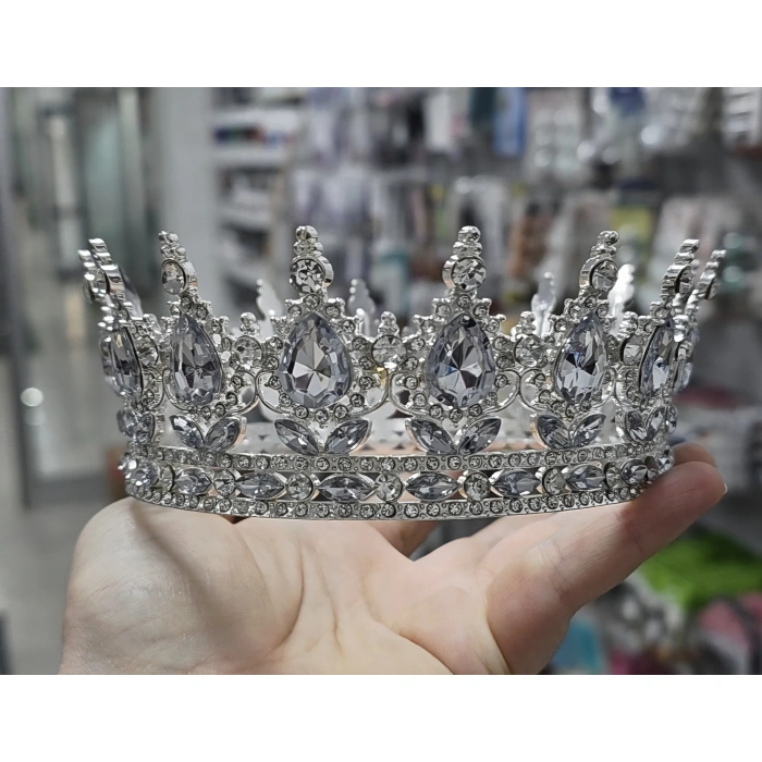 Pasta Üstü Metal Taç Büyük Boy