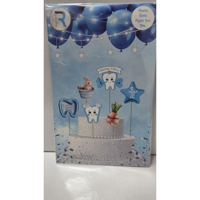 Diş Temalı Pasta Üstü Süs