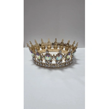 Pasta Üstü Metal Taç Büyük Boy