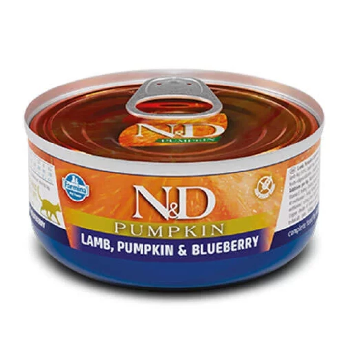 N&D Pumpkin Tahılsız Balkabak ve Kuzu Etli Kedi Konservesi 70 Gr