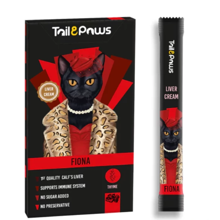 Tail & Paws Fiona Ciğerli Şekersiz Sıvı Kedi Ödül Maması 15 Gr (5li)