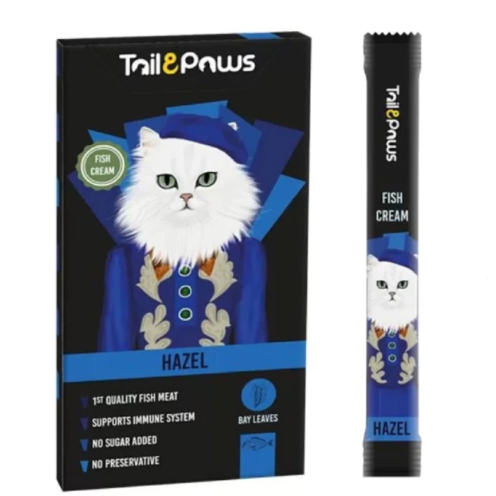 Tail & Paws Hazel Somonlu Şekersiz Sıvı Kedi Ödül Maması 15 Gr (5li)