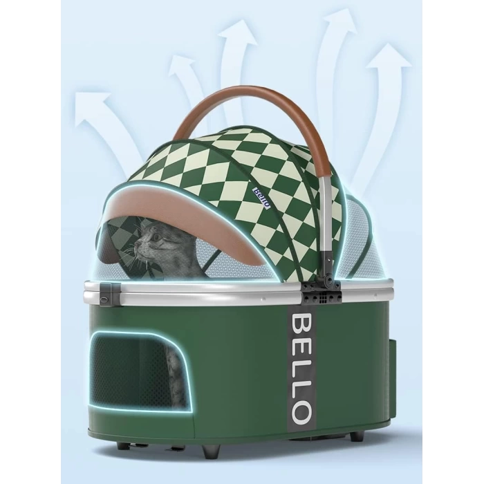 3 in 1 Katlanabilir Şık Tasarımlı Evcil Hayvan Arabası 15 Kg Kapasiteli