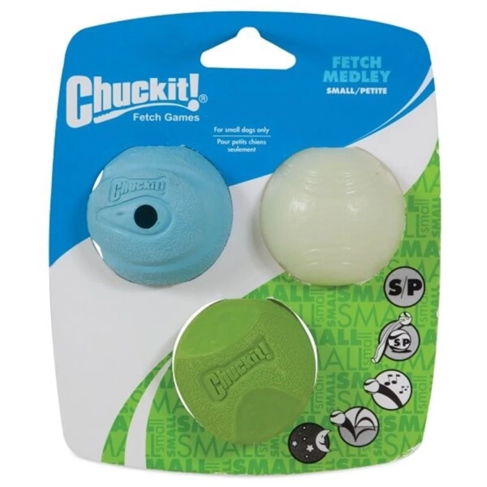 Chuckit! Fetch Medley Gen2 3 Farklı Oyun Topu Köpek Oyuncağı Küçük Boy