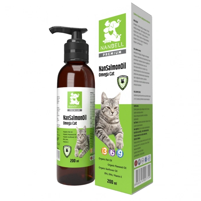Nanbell NanSalmonOil 200 ml - Kediler İçin Omega Balık Yağı