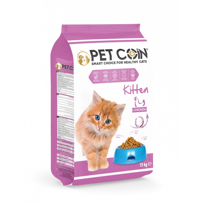 Pet Coin Tavuklu Yavru Kedi Maması 15 Kg