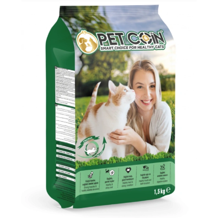 Pet Coin Tavuklu Yetişkin Kedi Maması 15 Kg