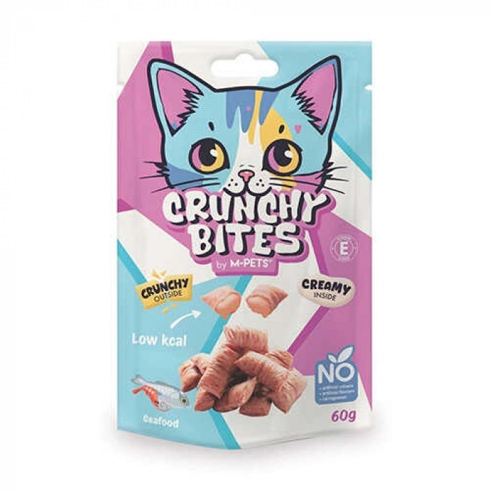 M-Pets Crunchy Bites Deniz Mahsüllü Kedi Ödül Maması 60 Gr