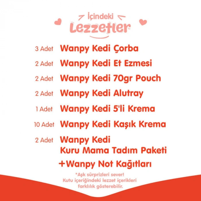 Wanpy Kalp Temalı Kedi Kutu Seti