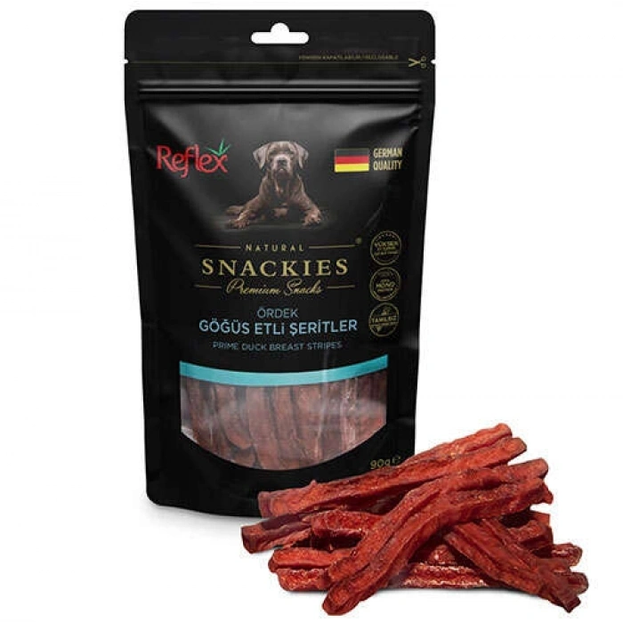 Reflex Snackies Ördek Göğsü Etli Şeritleri Tahılsız Köpek Ödül Maması 90 Gr