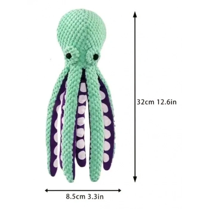 Öten Ahtapot Şekilli Köpek Oyuncağı 32 cm