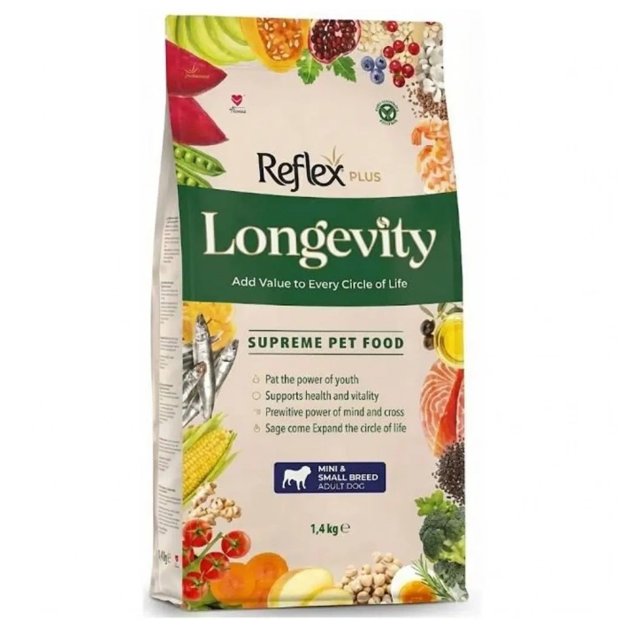 Reflex Plus Longevity Mini ve Küçük Irk Yetişkin Köpek Maması 1400 Gr