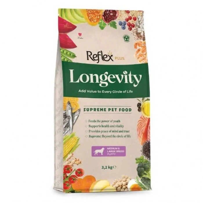 Reflex Plus Longevity Orta ve Büyük Irk Yavru Köpek Maması 3200 Gr