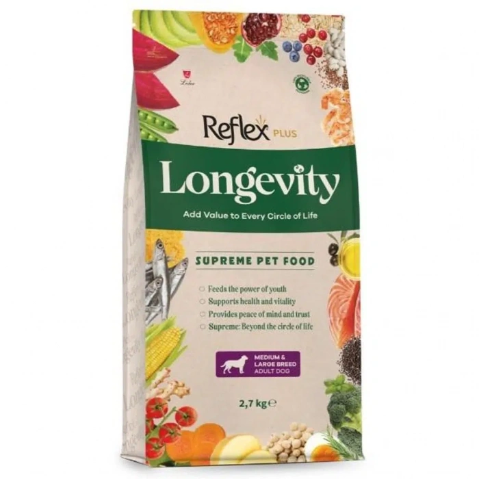 Reflex Plus Longevity Orta ve Büyük Irk Yetişkin Köpek Maması 2700 Gr