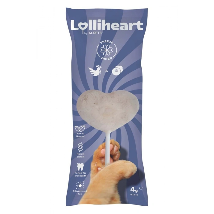 M-Pets Lolliheart Tavuklu ve Yaban Mersinli Kedi Ödülü 4gr