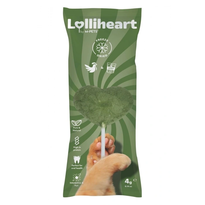 M-Pets Lolliheart Tavuklu ve Kedi Otlu Kedi Ödülü 4 Gr
