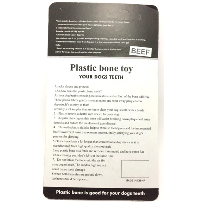 Biftek Aromalı Köpek Plastik Diş Çıkarma Oyuncağı 15 cm