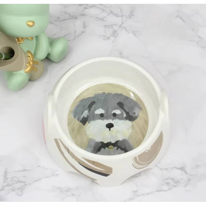 Bobo Melamin Kaymaz Taban Yüz Baskılı Köpek Mama Kabı 550 ml