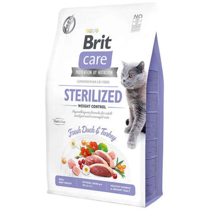 Brit Care Sterilised Ördek ve Hindi Tahılsız Kısırlaştırılmış Kedi Maması 7 Kg