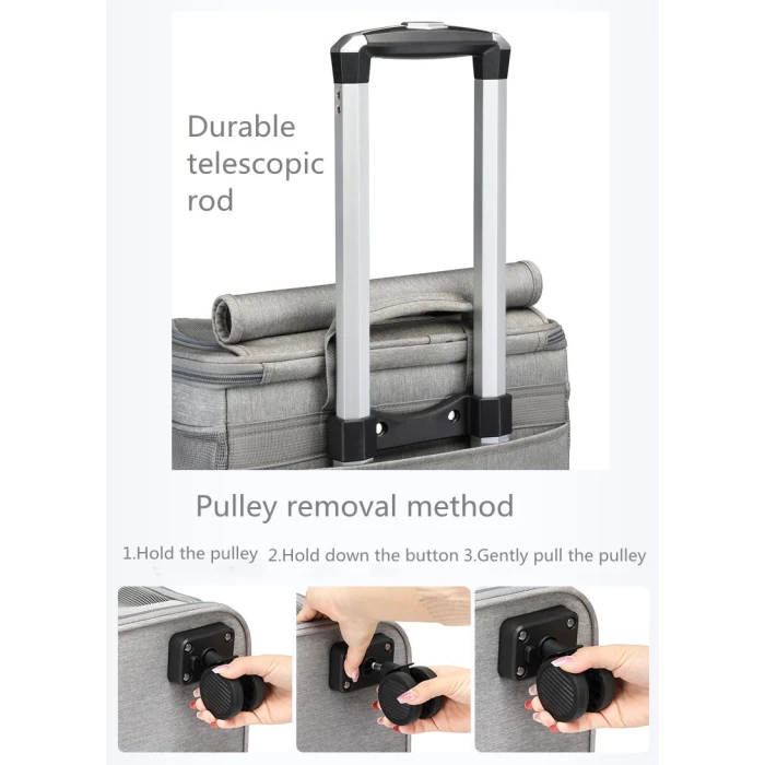 Çift Bölmeli Çıkarılabilir Tekerlekli Evcil Hayvan Arabası 5.4 Kg Kapasiteli