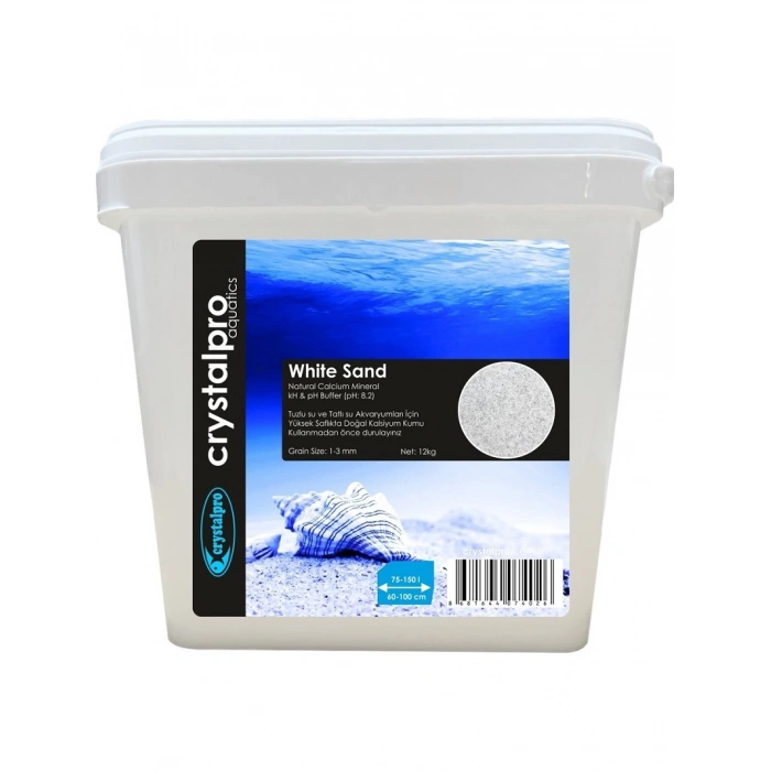 Crystalpro White Sand 12 Kg - Beyaz Akvaryum Kumu Kalsiyum Karbonatlı Akvaryum Kumu