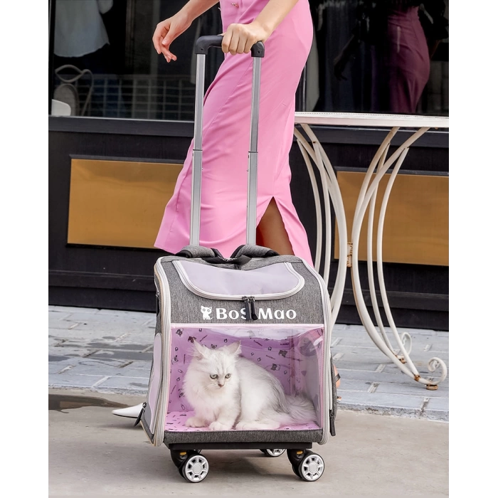 Evcil Hayvan Seyahat Tekerlekli Valiz Taşıma Çantası