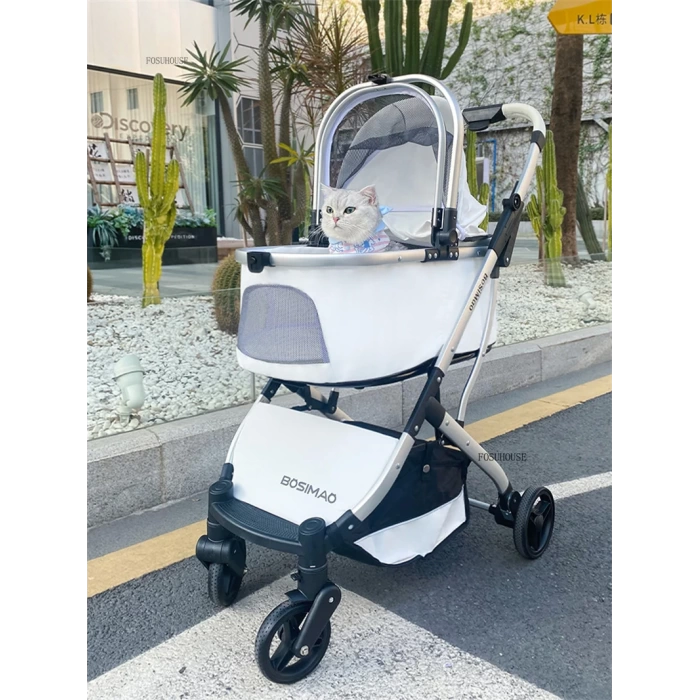 Hafif Katlanabilir ve Ayrılabilir Evcil Hayvan Arabası 15 Kg Kapasiteli