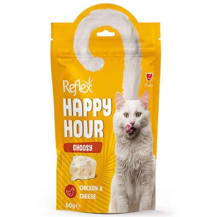 Happy Hour Choosy Tavuk Etli ve Peynir Seçici Kediler İçin Kedi Ödülü 60 Gr