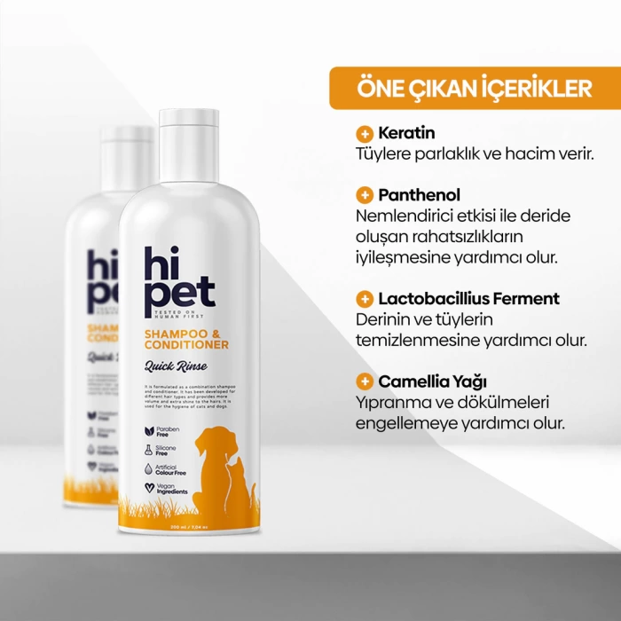 HiPet Kedi Köpek Kondisyonerli Şampuan 200 ml