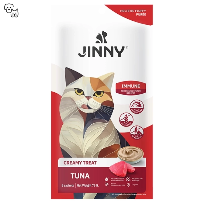 Jınny Creamy Ton Balıklı Kedi Sıvı Ödül Maması 5x15 Gr