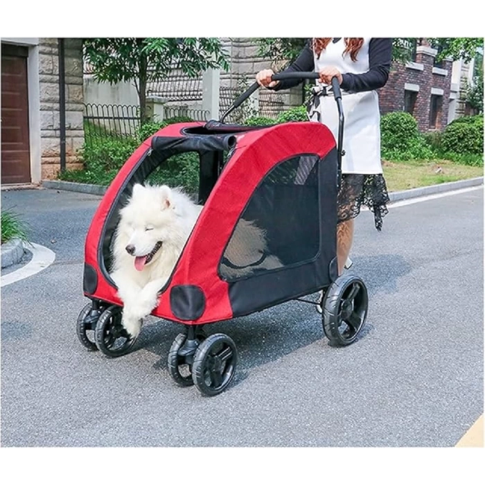 Katlanabilir Kedi Küçük Orta ve Büyük Irk Köpekler İçin Köpek Arabası 55 Kg Kapasiteli