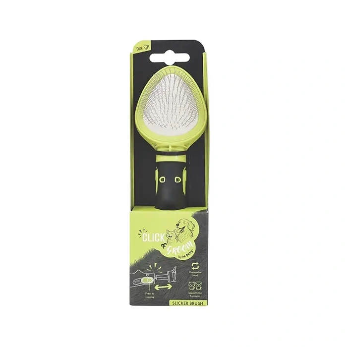 M-Pets Click And Groom Kedi ve Köpekler için İnce Telli Fırça