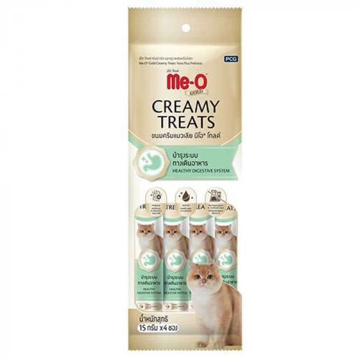 Me-O Gold Creamy Ton Balıklı Ve Prebiyotikli Sıvı Kedi Ödül Maması 60 Gr ( 4 x 15 Gr )