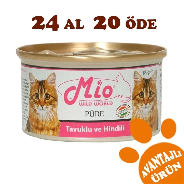 Mio Tavuklu ve Hindili Püre Kedi Konservesi 85 Gr. - 24 AL 20 ÖDE