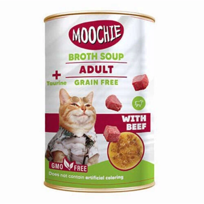 Moochie Et Suyu İçerisinde Biftekli Tahılsız Kedi Çorbası 135 ML