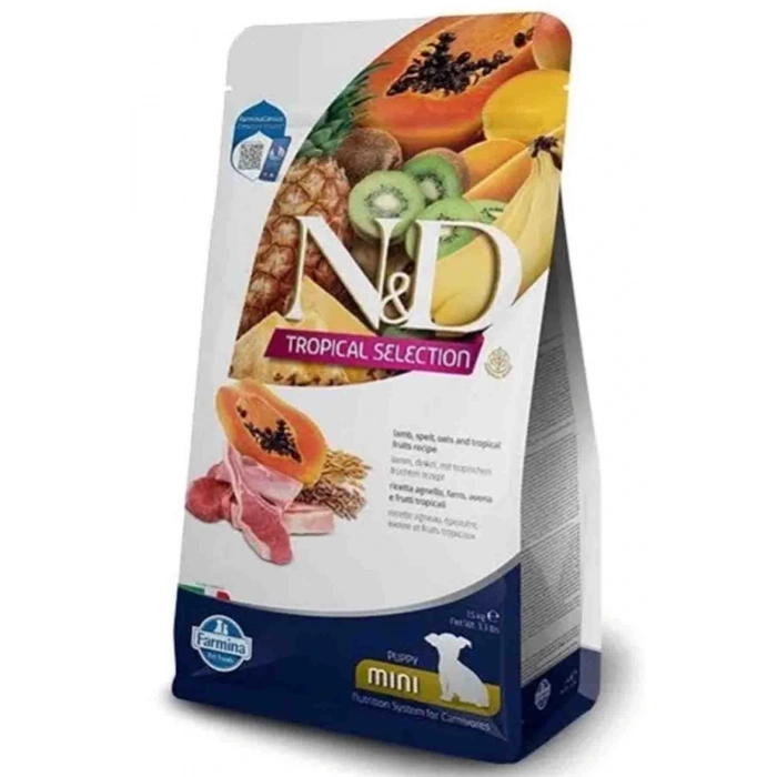 N&D Tropical Selection Kuzu Etli ve Tropikal Meyveli Mini Yavru Köpek Maması 1.5 Kg