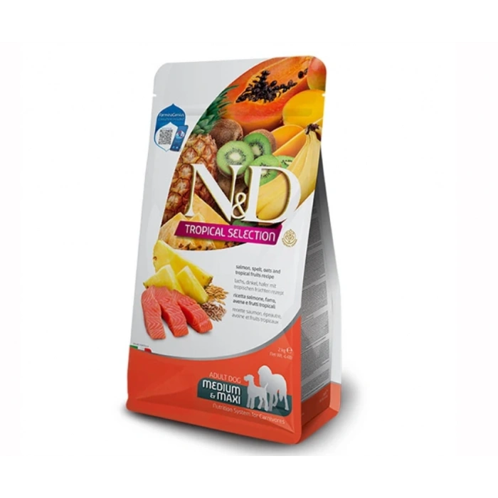 N&D Tropical Selection Somonlu Orta ve Büyük Irk Yetişkin Köpek Maması 10 Kg