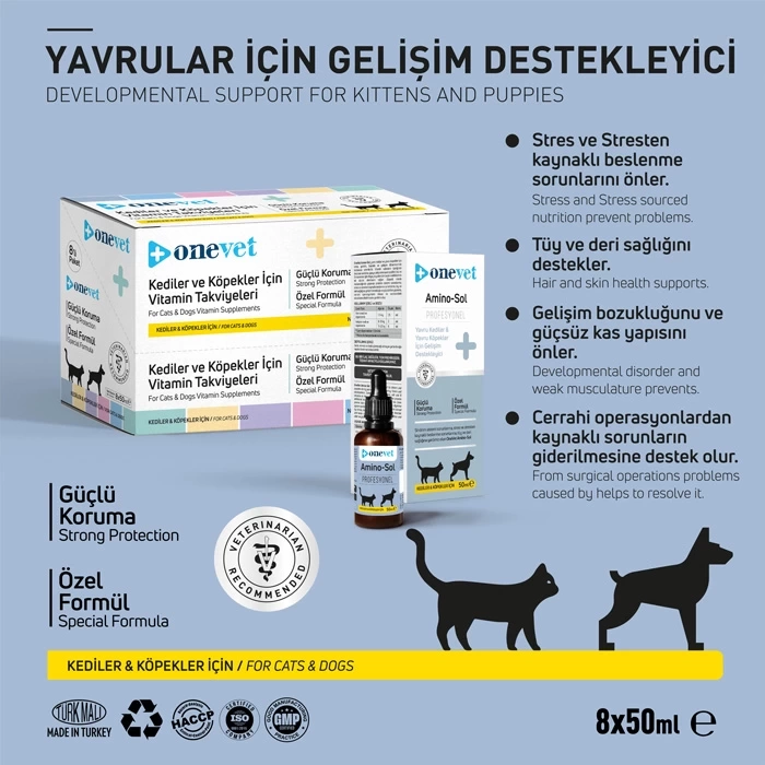 OneVet Kedi Köpek Amino-Sol Şurup 50 ml