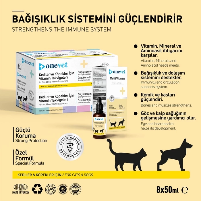 OneVet Kedi Köpek Multi Vitamin Şurup 50 ml