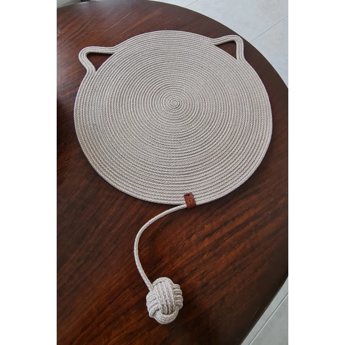 Organik İpli Kedi Tırmalama ve Beslenme Paspası 45x45 cm