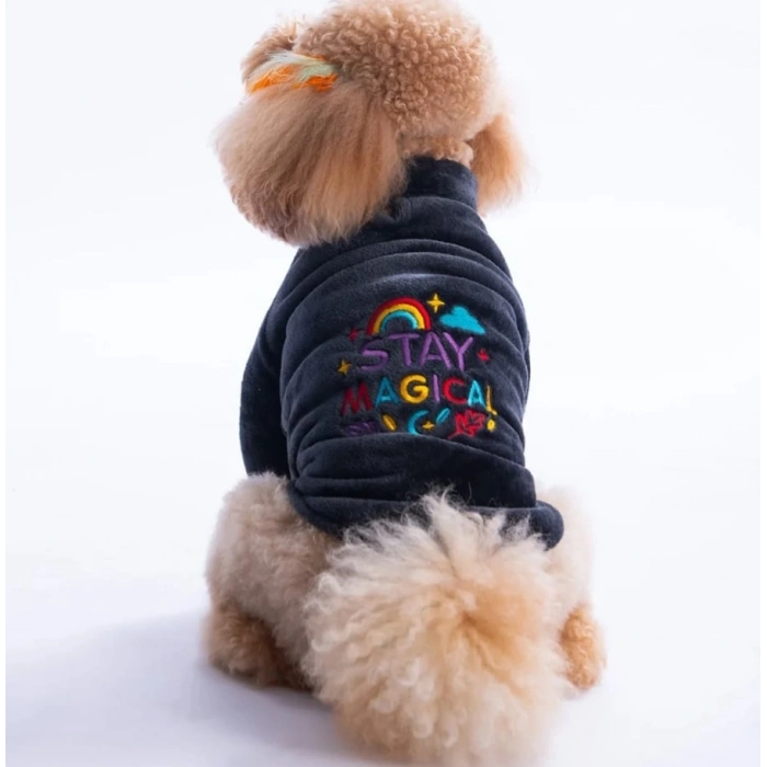 Pawstar Antrasit Jaipur Küçük Irk Köpek Peluş Ceket