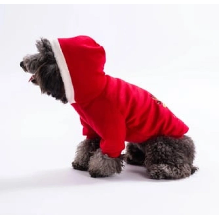 Pawstar Rudolph SoftHood Kapşonlu Peluş Küçük Irk Köpek Sweatshirt