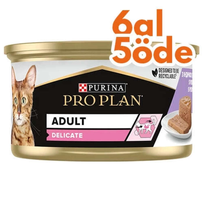 ProPlan Delicate Hassas Hindi Etli Kedi Konservesi 85 Gr - 6 Al 5 Öde